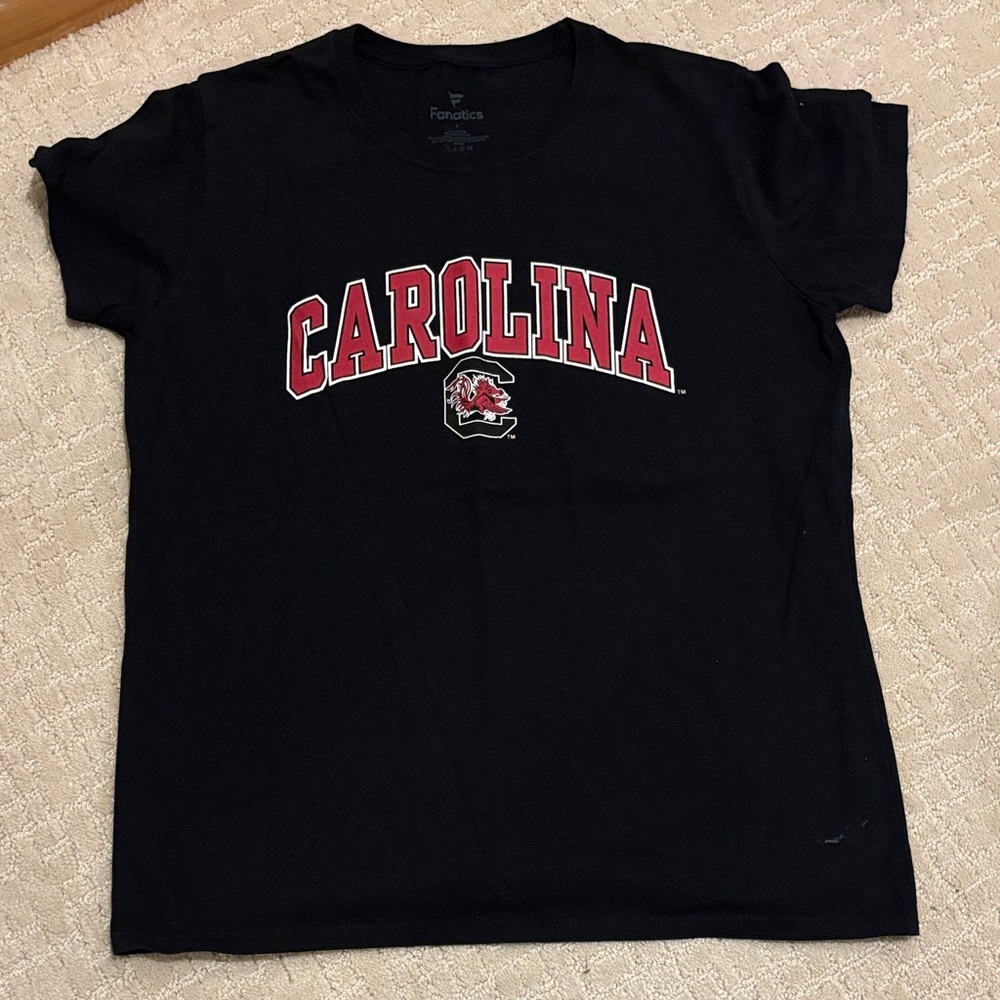 Fanatics Black T-Shirt with Red Carolina Logo